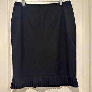 Club Monaco Black Pencil Skirt w/Pleated Hem, Size 10